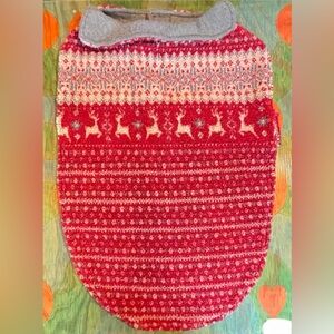 Doggiduds Dog Jacket Sz XL Red White Fleece Lined Pet Winter Apparel Coat Deer